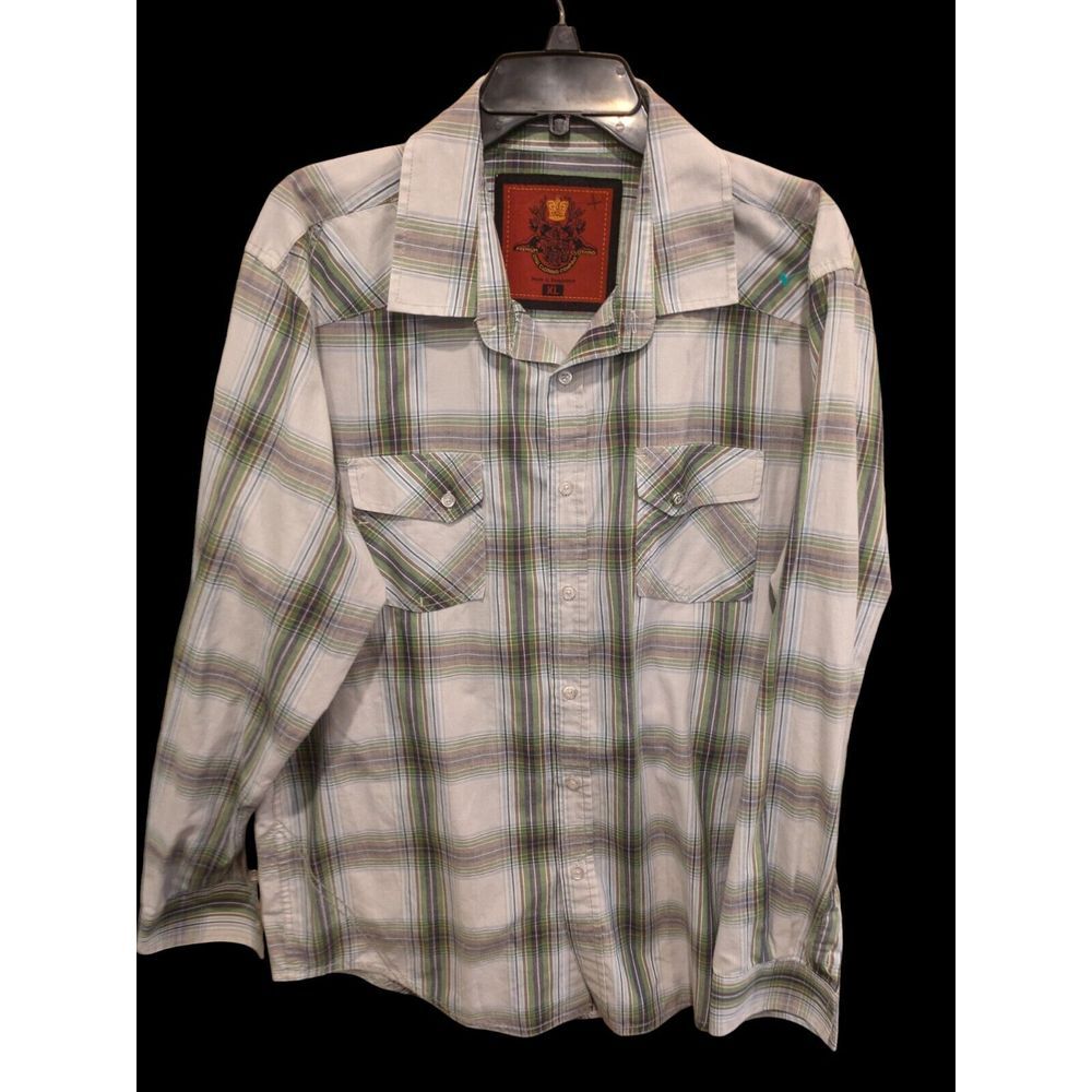 Drill Clothing Co Shirt Mens XL fits Long Sleeve Collared Button‎ Up Pockets